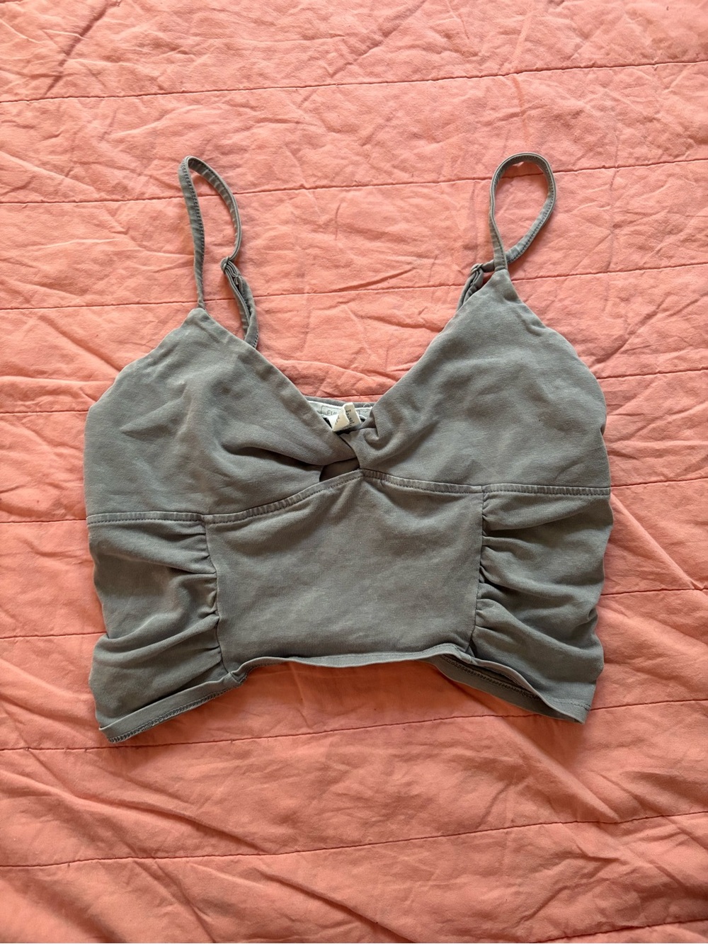 Women's Grey Ruched Crop Top